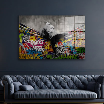 Graffiti Street Art Wall Acrylglasbild Wandbild Bild Wanddeko Wohnzimmer XL