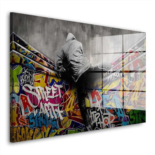 Graffiti Street Art Wall Acrylglasbild Wandbild Bild Wanddeko Wohnzimmer XL