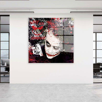 Joker Pop Art Abstract Style Comic Acrylglasbild Wandbild Wanddeko Wohnzimmer XL