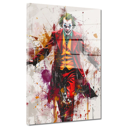 Joker in dramatischer Pop Art Acrylglasbild Wandbild Bild Wanddeko Wohnzimmer XL