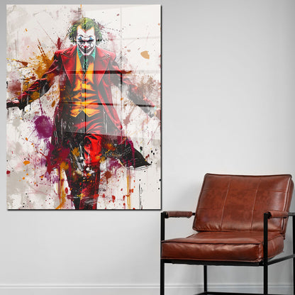 Joker in dramatischer Pop Art Acrylglasbild Wandbild Bild Wanddeko Wohnzimmer XL