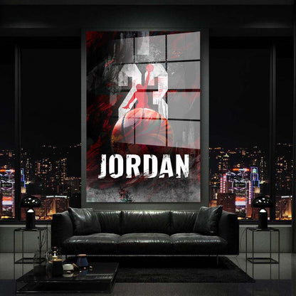Pop Art Basketballlegende Jordan Acrylglasbild Wandbild Wanddeko Wohnzimmer XL