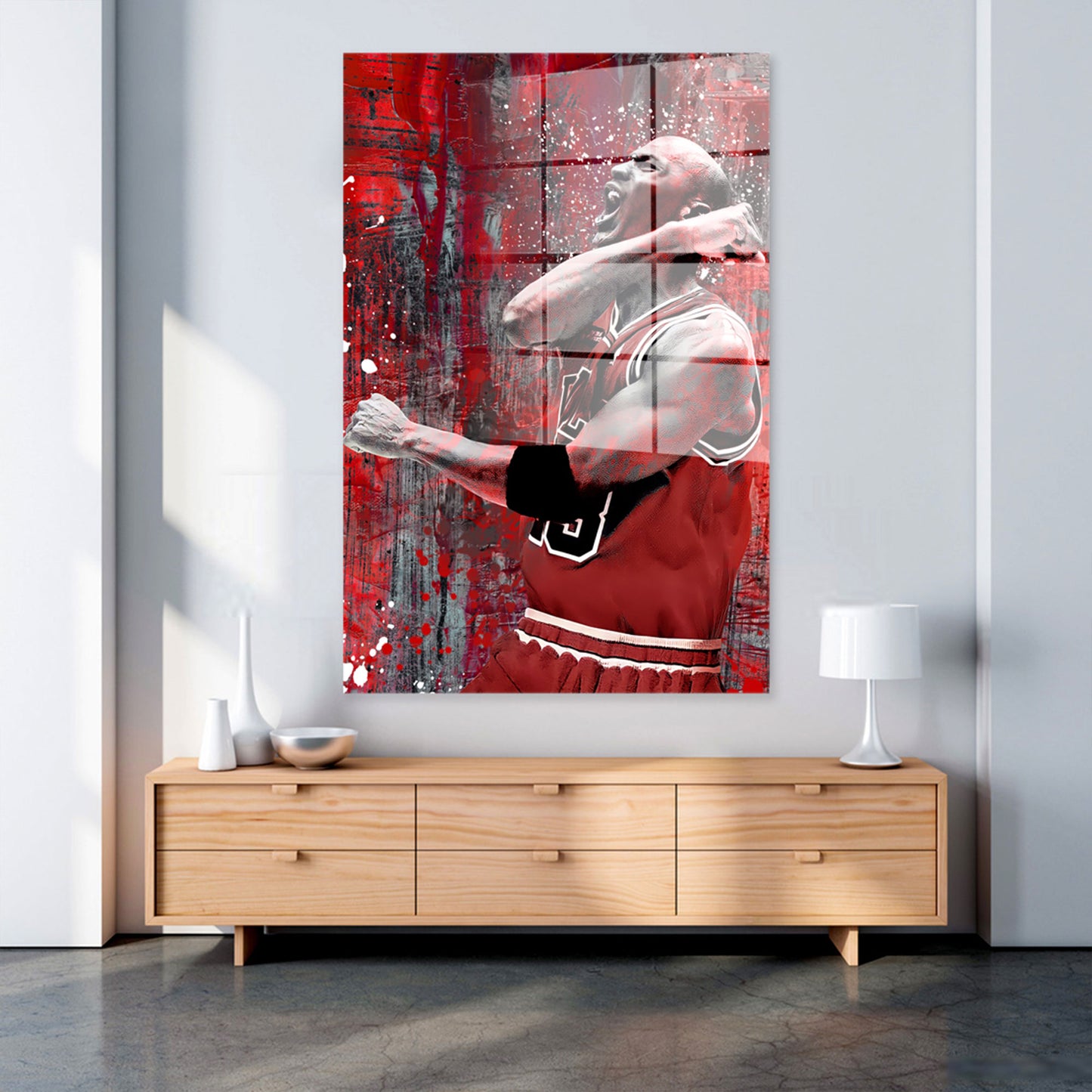 Jordan Pop Art Basketball Spieler Acrylglasbild Wandbild Bild Wanddeko Wohnzimmer XL
