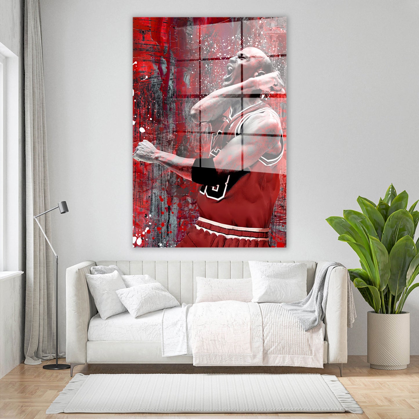 Jordan Pop Art Basketball Spieler Acrylglasbild Wandbild Bild Wanddeko Wohnzimmer XL