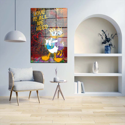 King Donald Love Is All We Need Pop Art Comic Acrylglasbild Wandbild Wanddeko XL