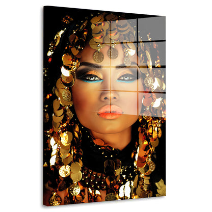 Kleopatra arabische Königin Beautiful Women Acrylglasbild Wandbild Bild Wanddeko XL