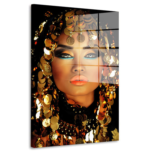 Kleopatra arabische Königin Beautiful Women Acrylglasbild Wandbild Bild Wanddeko XL