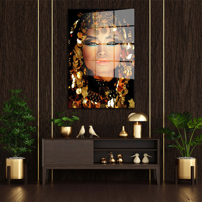 Kleopatra arabische Königin Beautiful Women Acrylglasbild Wandbild Bild Wanddeko XL