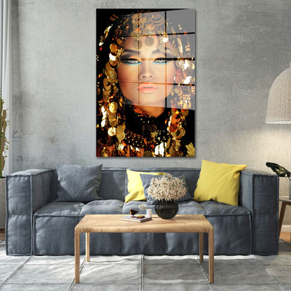 Kleopatra arabische Königin Beautiful Women Acrylglasbild Wandbild Bild Wanddeko XL