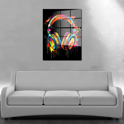 Kopfhörer Pop Art Acrylglasbild Wandbild Bild Wanddeko Wohnzimmer XL