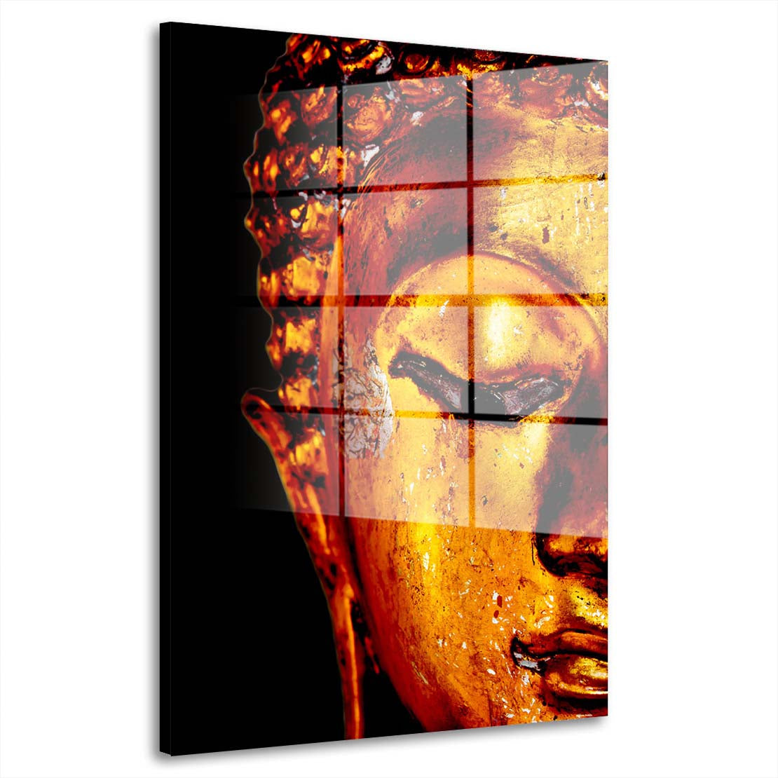 Buddha Gold Edition Acrylglasbild Wandbild Bild Wanddeko Wohnzimmer XL