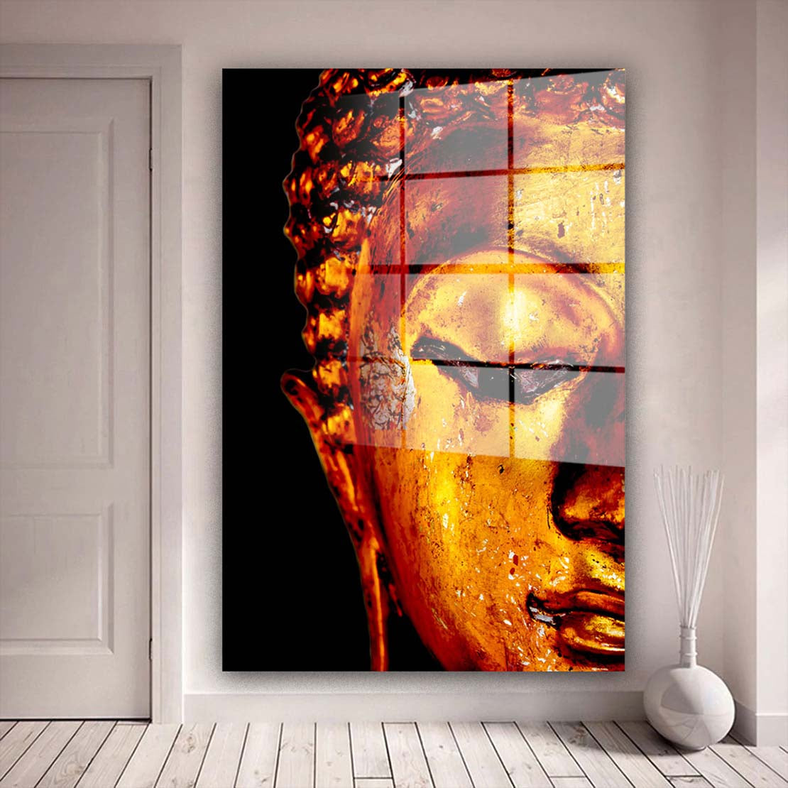 Buddha Gold Edition Acrylglasbild Wandbild Bild Wanddeko Wohnzimmer XL