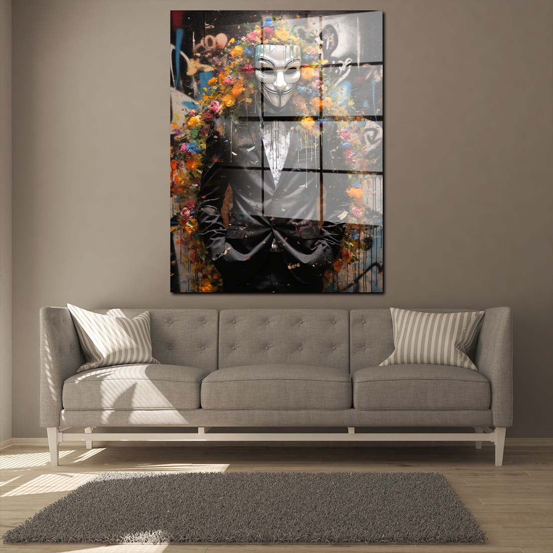 Anonymous Street Art Abstract Acrylglasbild Wandbild Wanddeko Wohnzimmer XL