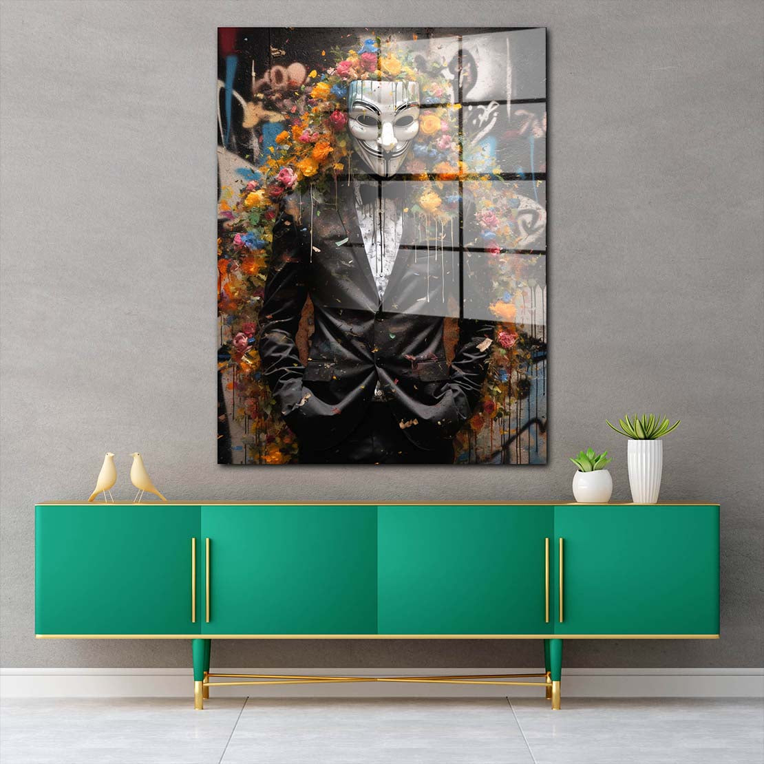 Anonymous Street Art Abstract Acrylglasbild Wandbild Wanddeko Wohnzimmer XL