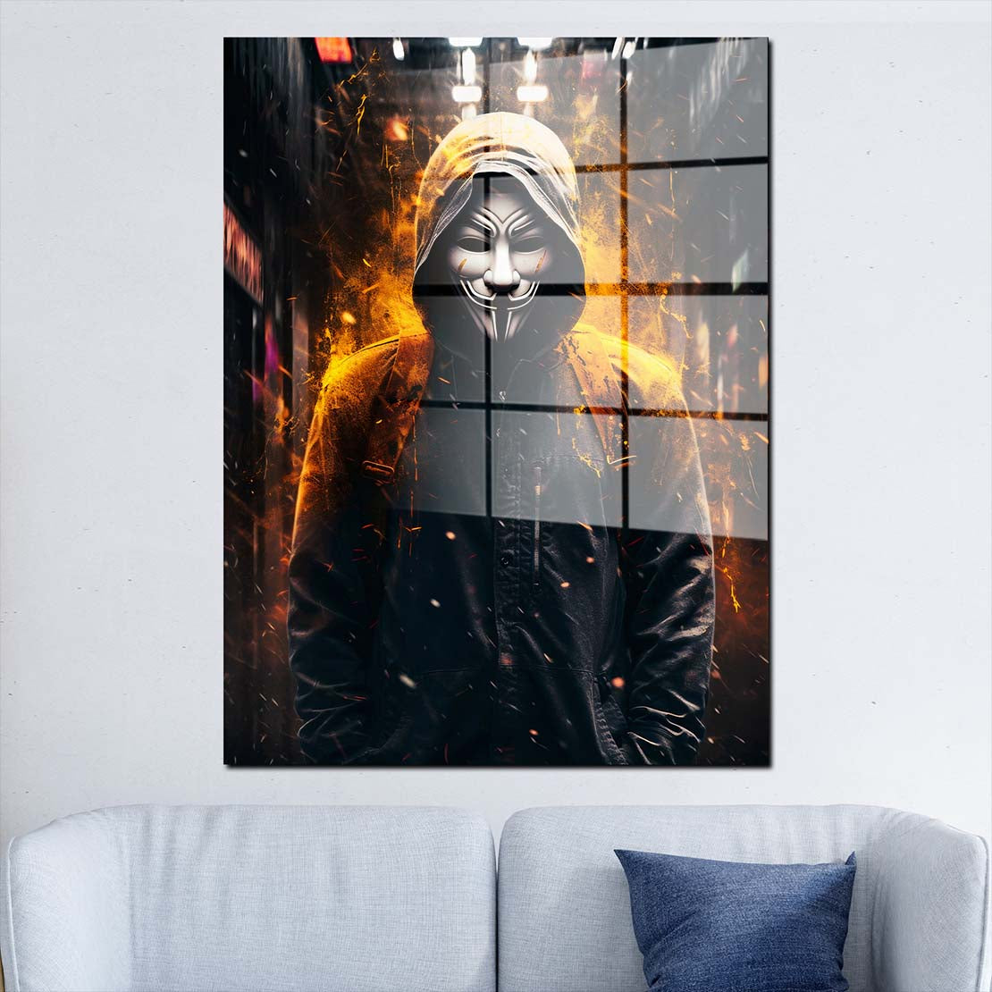 Anonymous leuchtend Abstract Acrylglasbild Wandbild Wanddeko Wohnzimmer XL