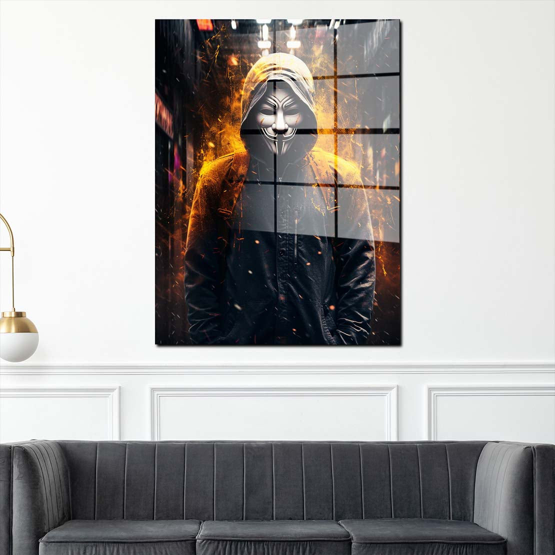 Anonymous leuchtend Abstract Acrylglasbild Wandbild Wanddeko Wohnzimmer XL