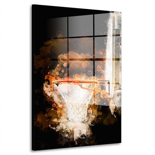 Basketballkorb Abstract Style Acrylglasbild Wandbild Bild Wanddeko Wohnzimmer XL