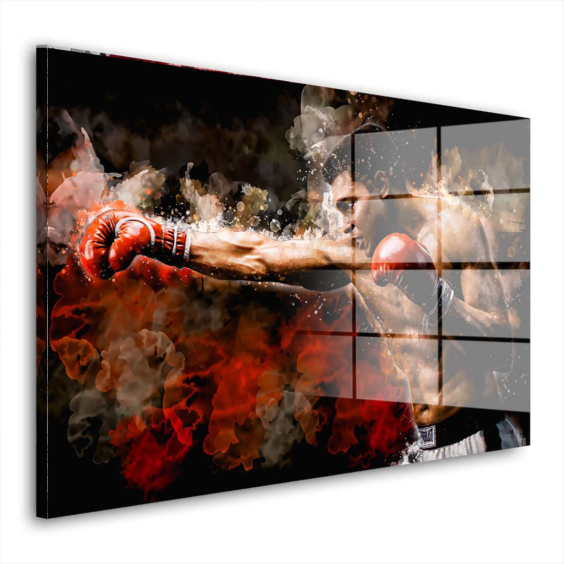 Boxing King Acrylglasbild Wandbild Bild Wanddeko Wohnzimmer XL