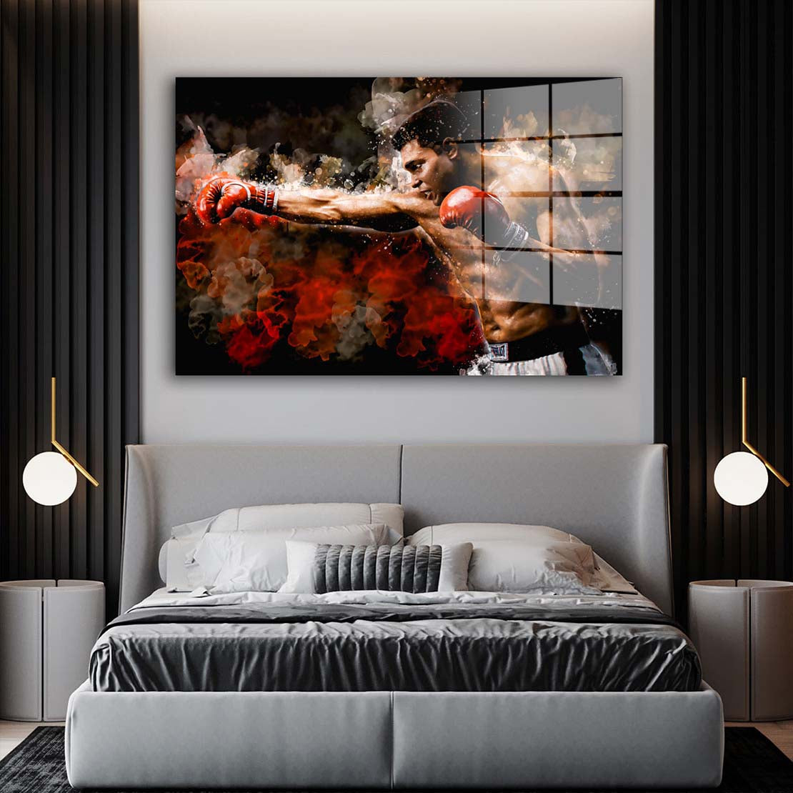 Boxing King Acrylglasbild Wandbild Bild Wanddeko Wohnzimmer XL