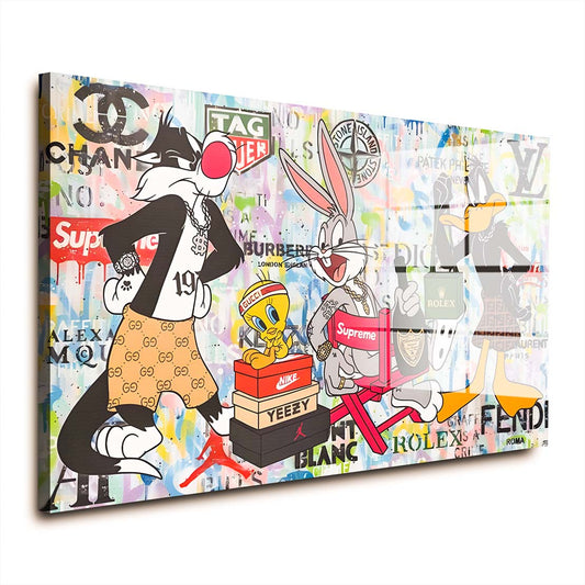 Bunny Daffy Tweety Pop Art Comic Acrylglasbild Wandbild Wanddeko Wohnzimmer XL