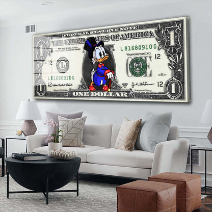 Duck One Dollar The United States Comic Acrylglasbild Wandbild Bild Wanddeko XL