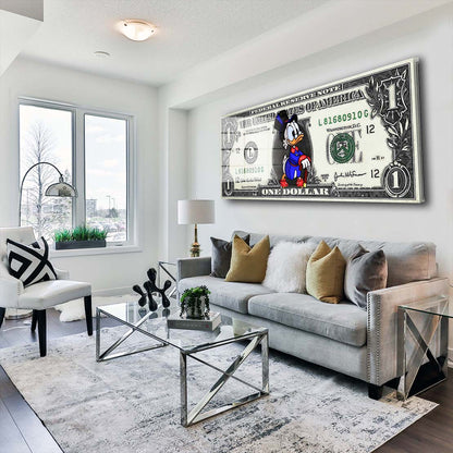 Duck One Dollar The United States Comic Acrylglasbild Wandbild Bild Wanddeko XL