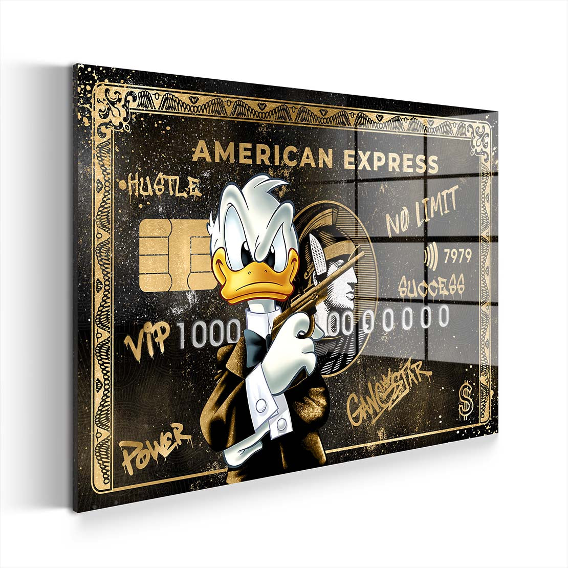 Duck Gangstar Comic Acrylglasbild Wandbild Bild Wanddeko Wohnzimmer XL