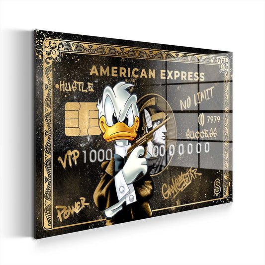 Duck Gangstar Comic Acrylglasbild Wandbild Bild Wanddeko Wohnzimmer XL