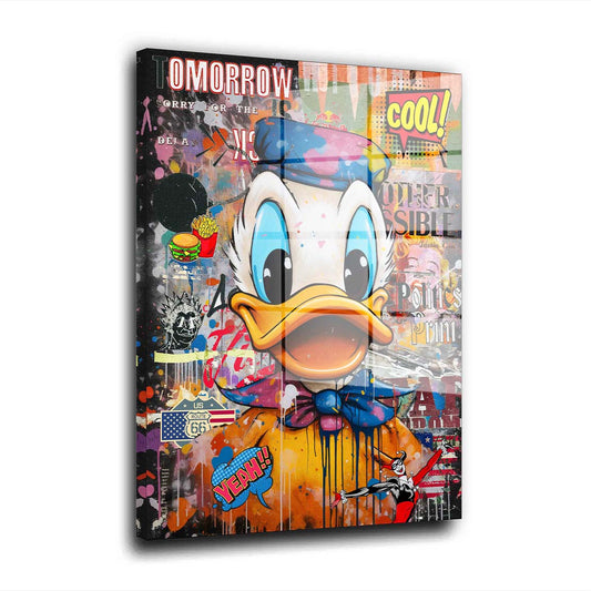 Duck Pop Art Style Acrylglasbild Wandbild Bild Wanddeko Wohnzimmer XL