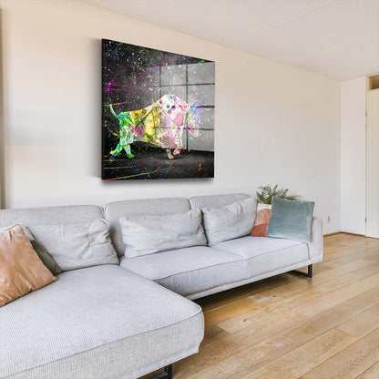 Geldschein Stier Graffiti Street Art Acrylglasbild Wandbild Wanddeko Wohnzimmer XL