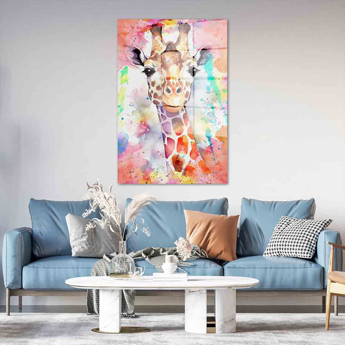 Giraffe Pop Art Abstract Acrylglasbild Wandbild Bild Wanddeko Wohnzimmer XL