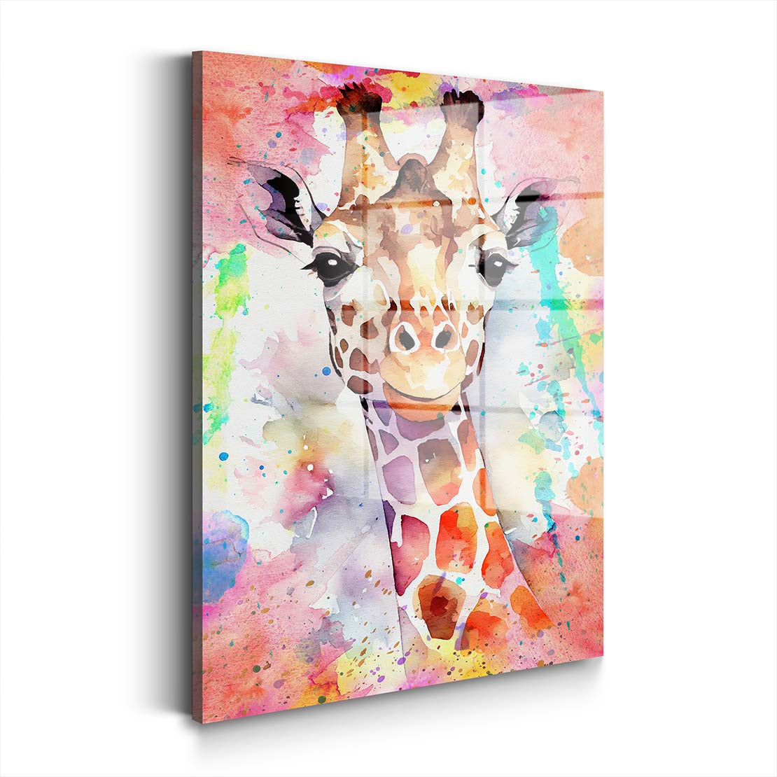 Giraffe Pop Art Abstract Acrylglasbild Wandbild Bild Wanddeko Wohnzimmer XL