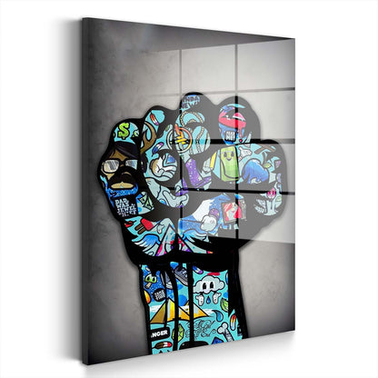 Graffiti Street Art Faust Acrylglasbild Wandbild Bild Wanddeko Wohnzimmer XL
