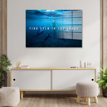 Haie Find Calm In The Chaos Motivation Acrylglasbild Wandbild Bild Wanddeko XL