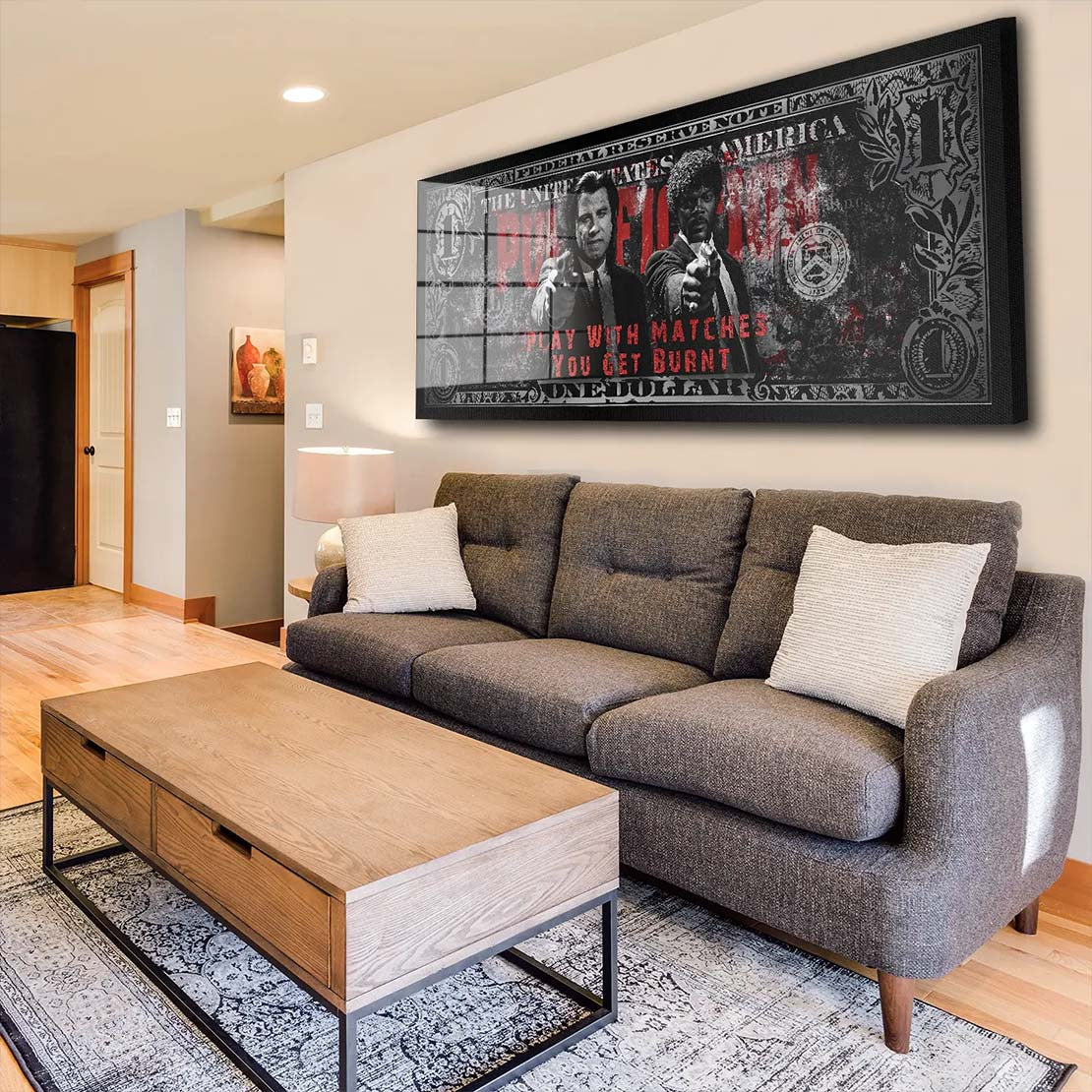 Motivation Dollar Zitat Pulp Fiction Acrylglasbild Wandbild Wanddeko Wohnzimmer XL