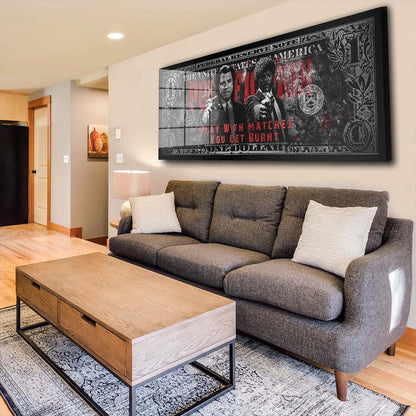Motivation Dollar Zitat Pulp Fiction Acrylglasbild Wandbild Wanddeko Wohnzimmer XL