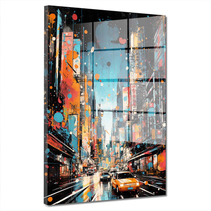 New York City Painting Style Acrylglasbild Wandbild Bild Wanddeko Wohnzimmer XL