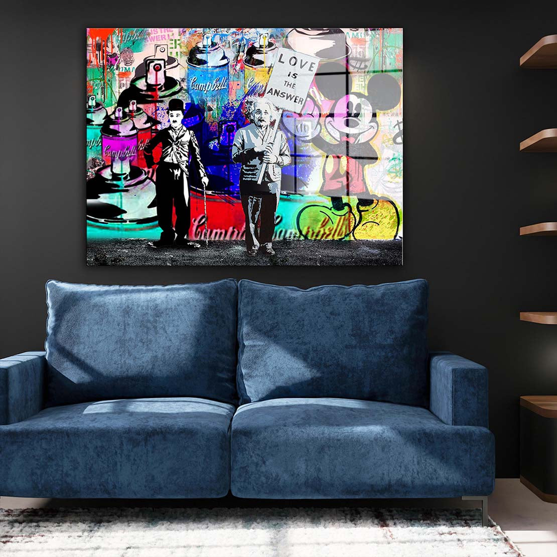 Pop Street Art Comic Acrylglasbild Wandbild Bild Wanddeko Wohnzimmer XL