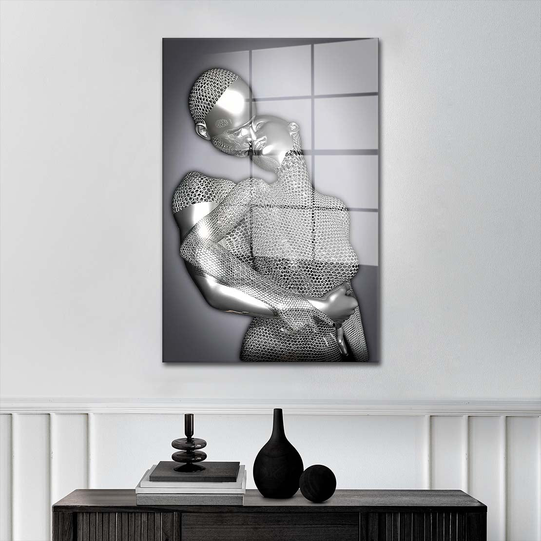 Surrealismus Abstract Two Lovers Acrylglasbild Wandbild Wanddeko Wohnzimmer XL