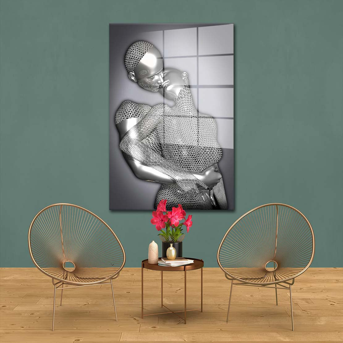Surrealismus Abstract Two Lovers Acrylglasbild Wandbild Wanddeko Wohnzimmer XL