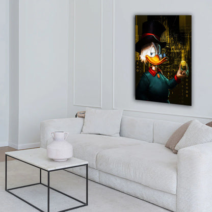 Kunstwerk Duck Pop Art Gold Edition Comic Acrylglasbild Wandbild Bild Wanddeko XL