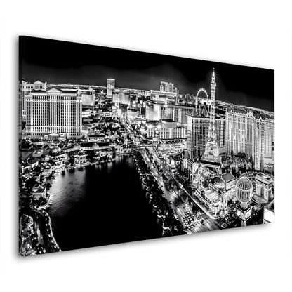 Las Vegas Nevada, schwarz weiß Leinwandbild Wandbild Kunstdruck XL Wanddeko