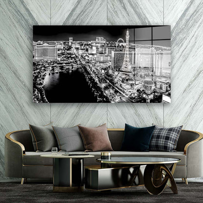 Las Vegas USA schwarz-weiß Acrylglasbild Wandbild Bild Wanddeko Wohnzimmer XL