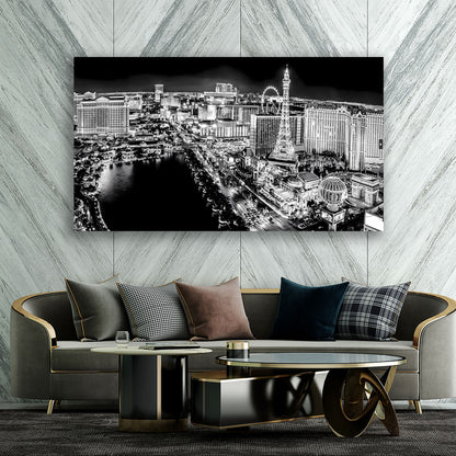 Las Vegas Nevada, schwarz weiß Leinwandbild Wandbild Kunstdruck XL Wanddeko