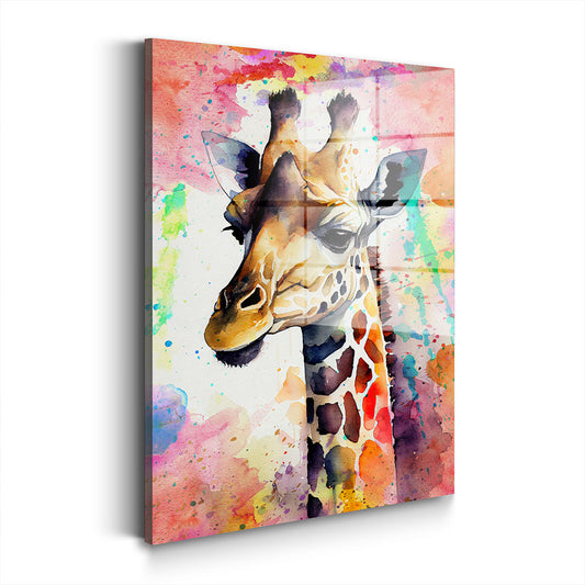Giraffe Abstract Colour Acrylglasbild Wandbild Bild Wanddeko Wohnzimmer XL