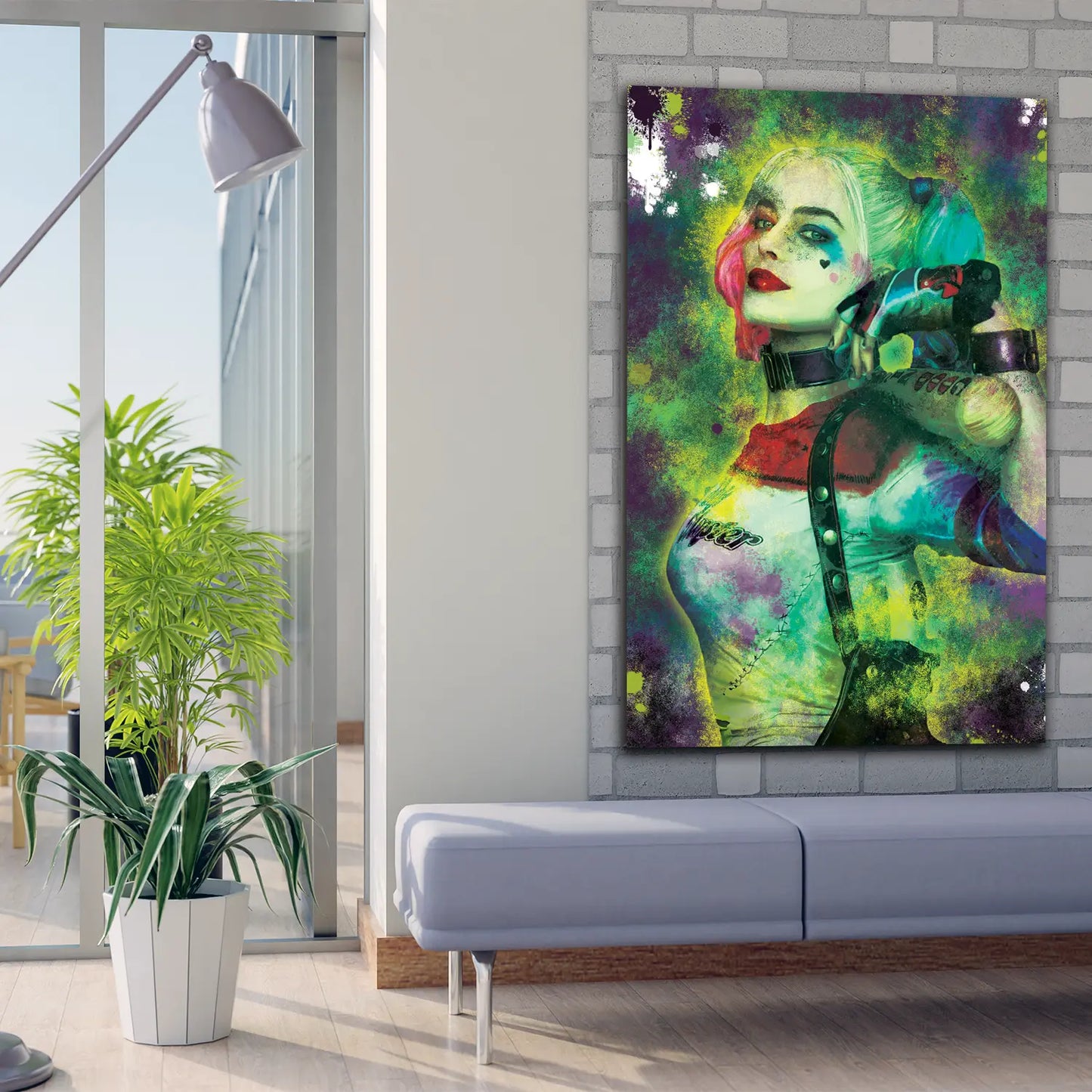 Schurkin Abstract Pop Art Style Wandbild Leinwandbild Kunstdruck XL Wanddeko