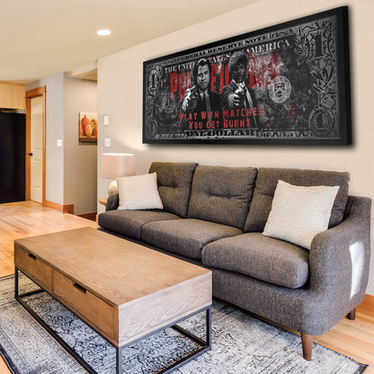 Motivation Dollar Zitat Leinwandbild Wandbild Kunstdruck XL Wanddeko