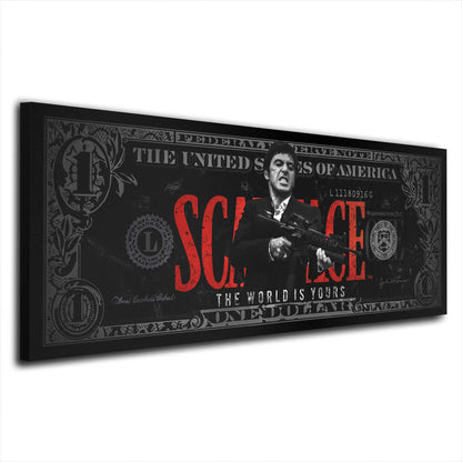 Motivation Dollar Zitat, Legend Leinwandbild Wandbild Kunstdruck XL Wanddeko