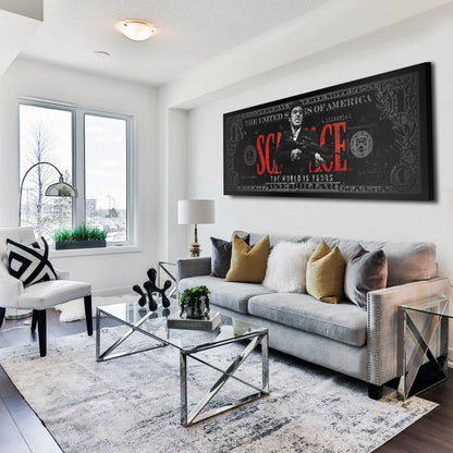 Motivation Dollar Zitat, Legend Leinwandbild Wandbild Kunstdruck XL Wanddeko