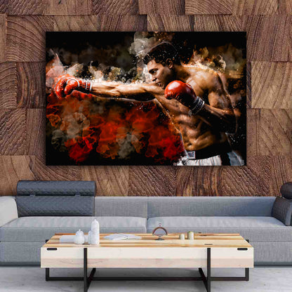 Motivation Boxer Sport Abstract Style Wandbild Leinwandbild Kunstdruck XL Wanddeko